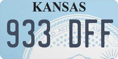 KS license plate 933DFF