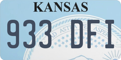 KS license plate 933DFI
