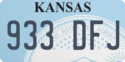 KS license plate 933DFJ