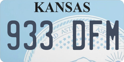 KS license plate 933DFM