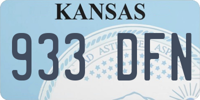 KS license plate 933DFN