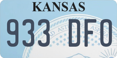 KS license plate 933DFO