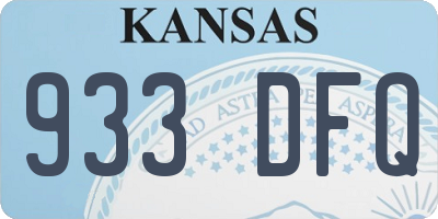 KS license plate 933DFQ