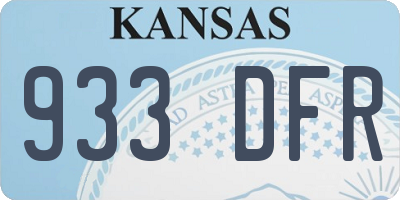 KS license plate 933DFR