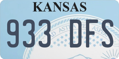 KS license plate 933DFS