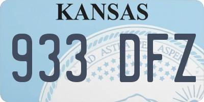 KS license plate 933DFZ