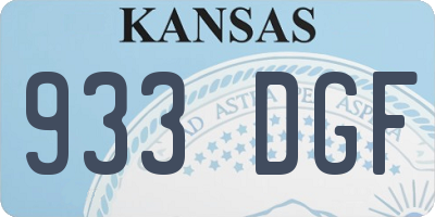 KS license plate 933DGF