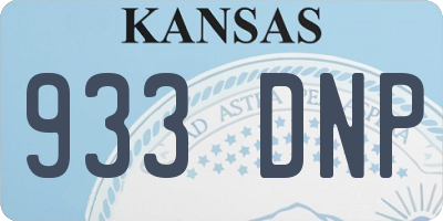KS license plate 933DNP