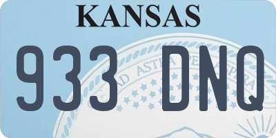 KS license plate 933DNQ