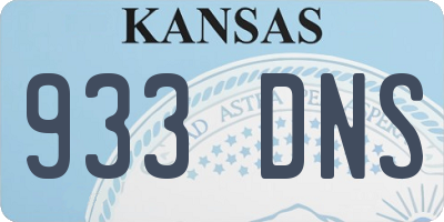 KS license plate 933DNS