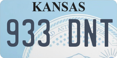 KS license plate 933DNT