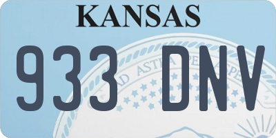 KS license plate 933DNV