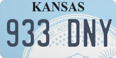 KS license plate 933DNY