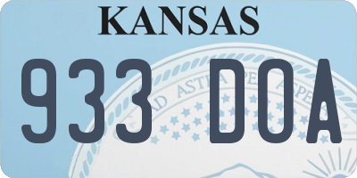 KS license plate 933DOA