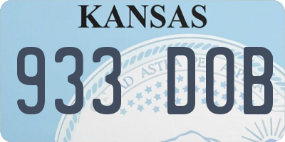 KS license plate 933DOB