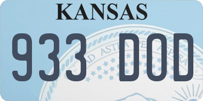 KS license plate 933DOD