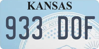 KS license plate 933DOF