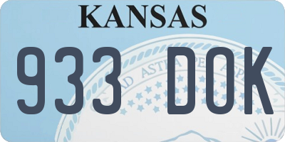KS license plate 933DOK