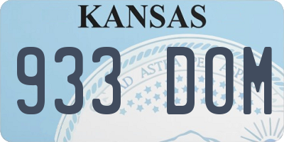 KS license plate 933DOM