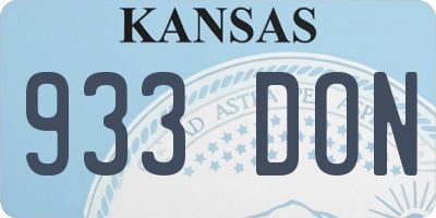 KS license plate 933DON