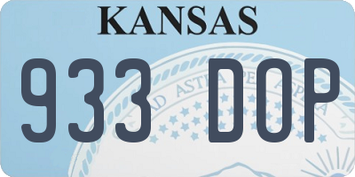 KS license plate 933DOP