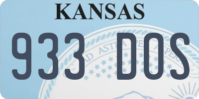 KS license plate 933DOS