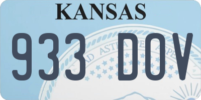 KS license plate 933DOV