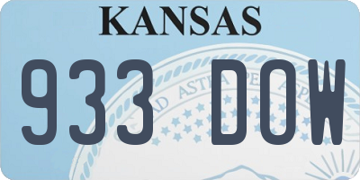 KS license plate 933DOW