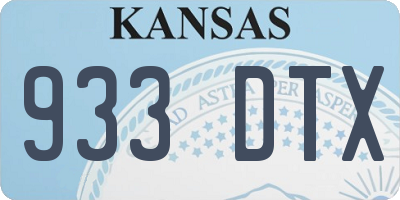 KS license plate 933DTX
