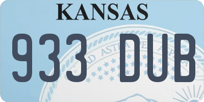 KS license plate 933DUB