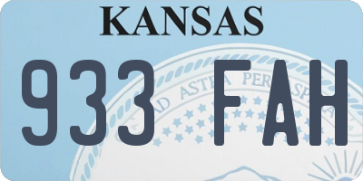 KS license plate 933FAH