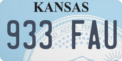 KS license plate 933FAU