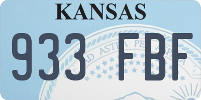 KS license plate 933FBF