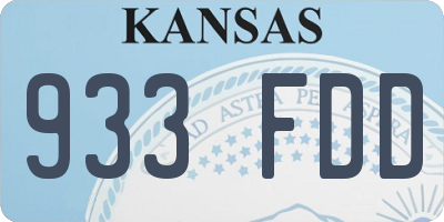 KS license plate 933FDD