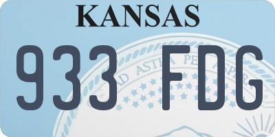 KS license plate 933FDG