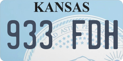 KS license plate 933FDH