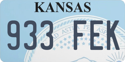 KS license plate 933FEK