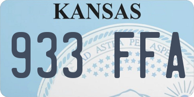 KS license plate 933FFA