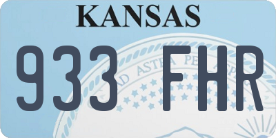 KS license plate 933FHR
