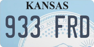 KS license plate 933FRD