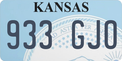 KS license plate 933GJO