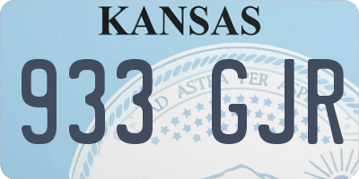 KS license plate 933GJR