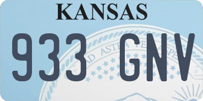 KS license plate 933GNV