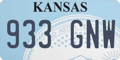 KS license plate 933GNW
