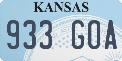 KS license plate 933GOA