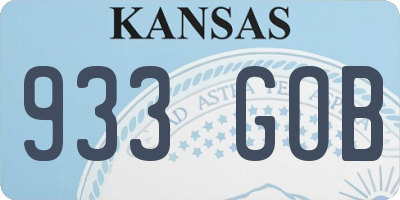KS license plate 933GOB