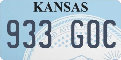 KS license plate 933GOC