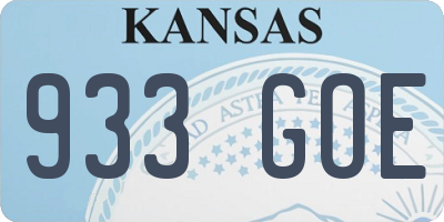 KS license plate 933GOE