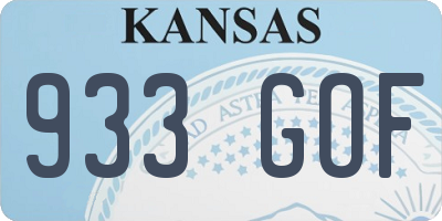 KS license plate 933GOF