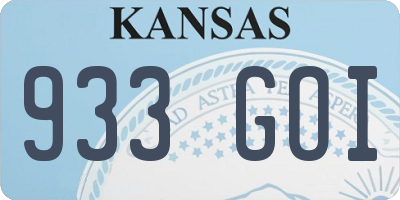 KS license plate 933GOI